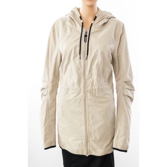 Bench Women Lightweight Jacket Drawstring At The Waist Beige Size L 2731 - Picture 2 of 3